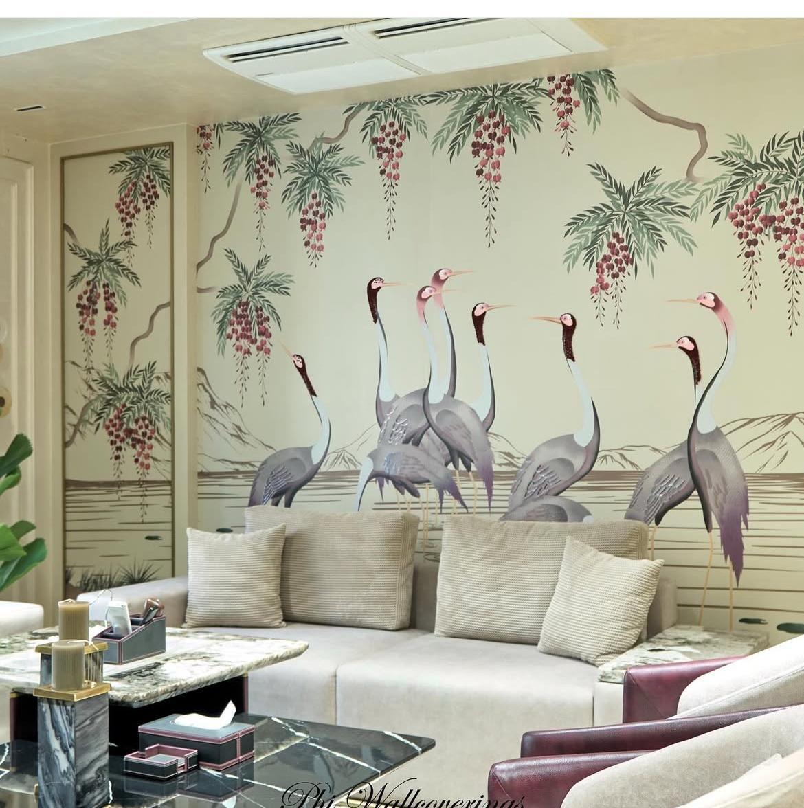 Wisteria & Cranes